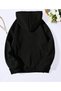 Women's Black Hooded Hoodie Sweatshirt - 2