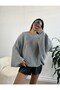 Light Gray Open Back Knitwear Sweater 26027 - 2