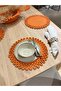 Orange Galaxy Modern Jute Plate and Bread Bowl set of 7 - 3
