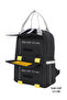 Black Unisex Backpack Waterproof Fabric - 3