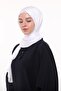 Women's Plain Shiny Luxury Yoryo Satin Chiffon Evening Dress Janjan Shawl-white - 2