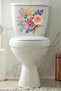 Watercolor Purple Pink Lilac Roses Toilet Seat Sticker Bathroom Sticker - 3