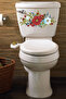 Red White Blue Roses Toilet Seat Sticker Bathroom Sticker