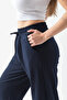 Women's Navy Blue Jogger Leg Elastic Pocket Sweatpants - 7