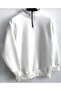 Half Zipper (3 THREADS) Raised Stand Collar Sweatshirt with Fleece Inside Winter Unisex - 2