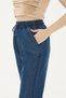 Tie Waist Denim Trousers Dark Blue - 4