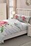 Cotton Satin Double Duvet Cover Set with Elastic Sheets New Floral - 4