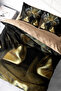 Cotton Satin Double Duvet Cover Set with Elastic Sheets Gold Cover