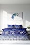 Cotton Satin Double Duvet Cover Set with Elastic Sheets - Night in the Ocean - 3