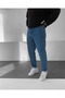 Blue Basic Boyfriend Pants - 3