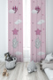 BABY AND KIDS ROOM Pink Star Elephant Patterned 2 Wing Background Curtain