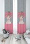 BABY AND KIDS ROOM Girl Patterned 2 Wing Background Curtain with Bow