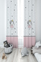 M BABY AND KIDS ROOM Braided Hair Princess Girl Patterned 2 Wings Background Curtain