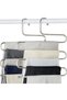 Metallic Inside Wardrobe Smart Chrome Hanger Trouser Hanger 5 Layers - 2