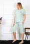 Women's Large Size Viscon Water Green Capri Pajama Set 202193 - 4