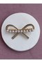 Zircon Brass Plated Anti-Tarnish Metal Collet Buckle Bow Pearled Side Buckle - 2