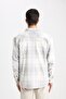 Regular Fit Polo Collar Checked Cotton Long Sleeve Shirt X8284Az23Au - 6