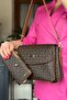 Large Size 5 Compartments 2 Straps Crossbody Women's Shoulder Bag 2184 - 3
