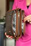 Large Size 5 Compartments 2 Straps Crossbody Women's Shoulder Bag 2184 - 5
