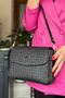 Large Size 5 Compartments 2 Straps Crossbody Women's Shoulder Bag 2184 Black - 2