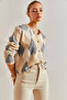Women's Camel Beige Diamond Patterned Knitwear Cardigan 60031033 - 5