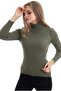 Women's Camisole Khaki Green Ribbed Winter Sweater - 3
