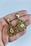 Gold Drop Model Large Small Stone Henna Wedding Engagement Earring – Bijoux Earring, Stylish Design – Bijoux Cube - 2