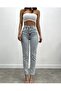 Zero Max High Waist Blue Mom Jeans Lycra Stretchy Blue Jeans - 2