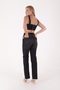 High Waisted Comfortable/Relaxed Women's Jeans Pants with Seamless and Wide Legs Anthracite Denim - 5