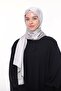 Women's Plain Crepe Satin Shiny Luxury Evening Dress Shawl-Light Gray
