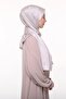 Women's Plain Crepe Satin Shiny Luxury Evening Dress Shawl-powder - 4