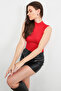 WOMEN'S RED HALF FISHER Sleeveless Bodysuit - 2