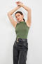 WOMEN'S KHAKI HALF FISHER Sleeveless Bodysuit - 3