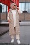 Women's Beige Hooded Quilted Vest MNL-023Y