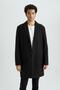 Men's Black Relax Fit Jacket with Collar Buttons and Pockets Long Cashmere Coat Y8903Az23Au - 4