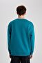 Oversize Fit Crew Neck Sweatshirt - 6