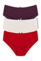 3-Piece Cotton High Waist Large Size Bato Women's Panties