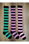 Women's 3 Pairs Above Knee Stylish Quality Cotton Socks - 2