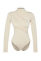 Stone Gather Detailed Stand Collar Stretch Knitted Body with Snap Fasteners TWOAW24BD00014 - 7