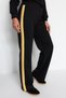 Black Wide Leg Knitted Sweatpants with Color-Blocking Stripe Detail on the Sides Tctaw22Ei0022 - 5
