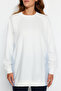 Ekru Oversize Dokuma Parçalı Örme Tunik TCTSS23UK00092 - 4