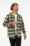 Men's Khaki Oversize Plaid Lumberjack Shirt - 4