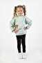 Girl's Medium Thickness Printed Knitted Basic Tights Top and Bottom Set - 3