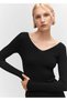Ribbed Sweater with Low-cut Back - 8