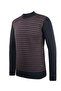 Men's Half Turtleneck Knitwear Navy Blue Sweater Patterned Steel Knit Classic Fit - 4802B - 3