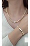 Three Hearts Necklace-bracelet Set with Gold Apparatus - 2