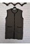 winter steel knitted, buttoned, knitwear, long vest - 3