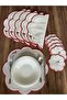 12-Piece Set Love Birds Red Embroidered Placemat and Cocktail Napkin - 4