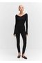 Ribbed Sweater with Low-cut Back - 2