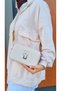 JUSTPOLO WOMEN'S CREAM TABA ORIGINAL LACOS 3 COMPARTMENT SHOULDER AND CROSSBODY BAG - 4
